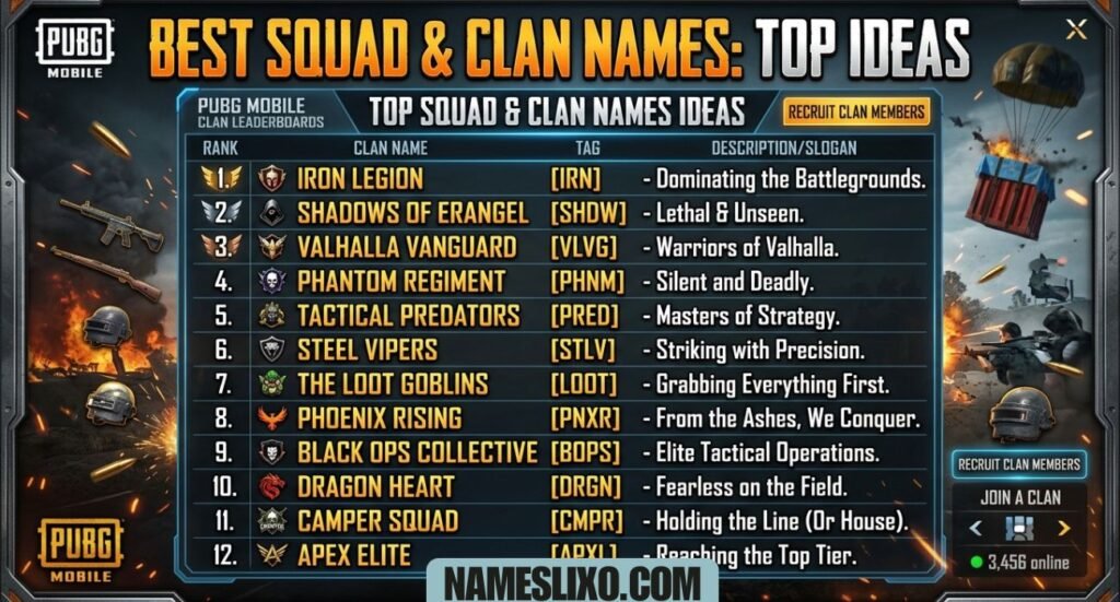 PUBG Team Names