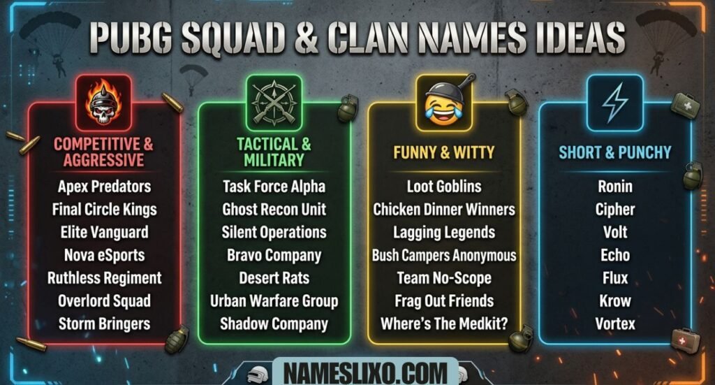 PUBG Team Names